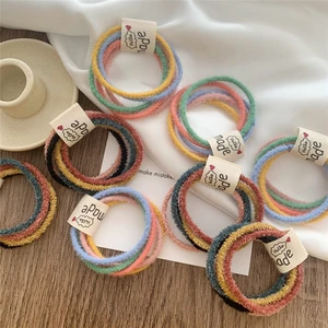 Imixlot 5 шт.компл. элегантные модные разноцветные плюшевые эластичные резинка для волос для женщин обувь для девочек простой милый хвост держатель женские аксессуары для волос