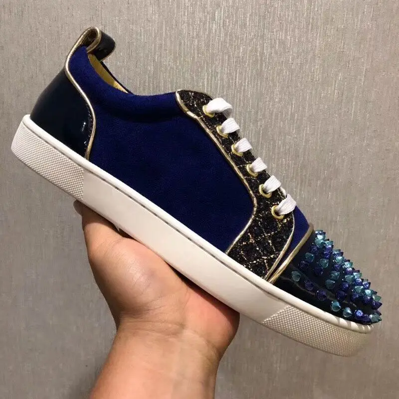 Размера плюс человек с заклепками в стиле панк Модные женские туфли-лодочки без