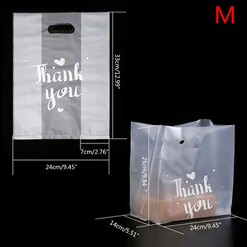 

50pcs Plastic Thank You Bread Package Cookie Candy Bag Wedding Food Packaging