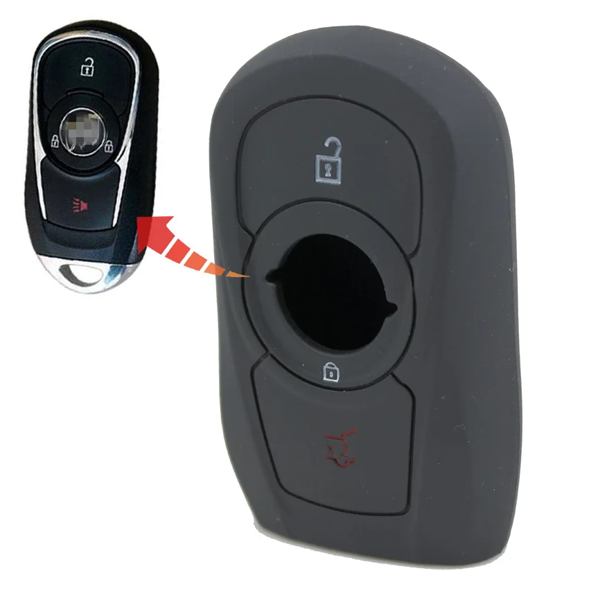 1 шт. силиконовый резиновый 3 кнопки чехол для ключей автомобиля защитный Buick Envision