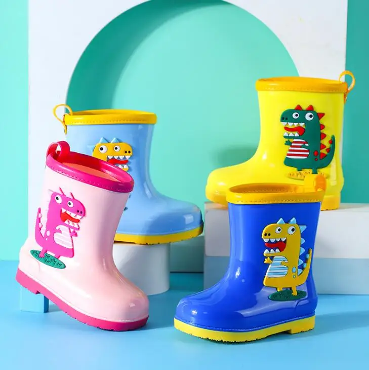 

Toddler Girl Boy Rainboots Classic Waterproof Children's Shoes Kids Dinosaur Rain Boots Rubber Boots Kids Cartoon Water Shoes