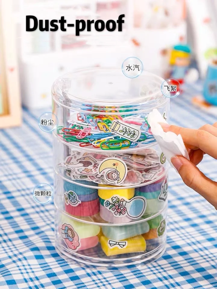 

Creative Rotatable Jewelry Box Organizer Earrings Ring Storage Box Cosmetics Beauty Container Desktop Stationery Rack