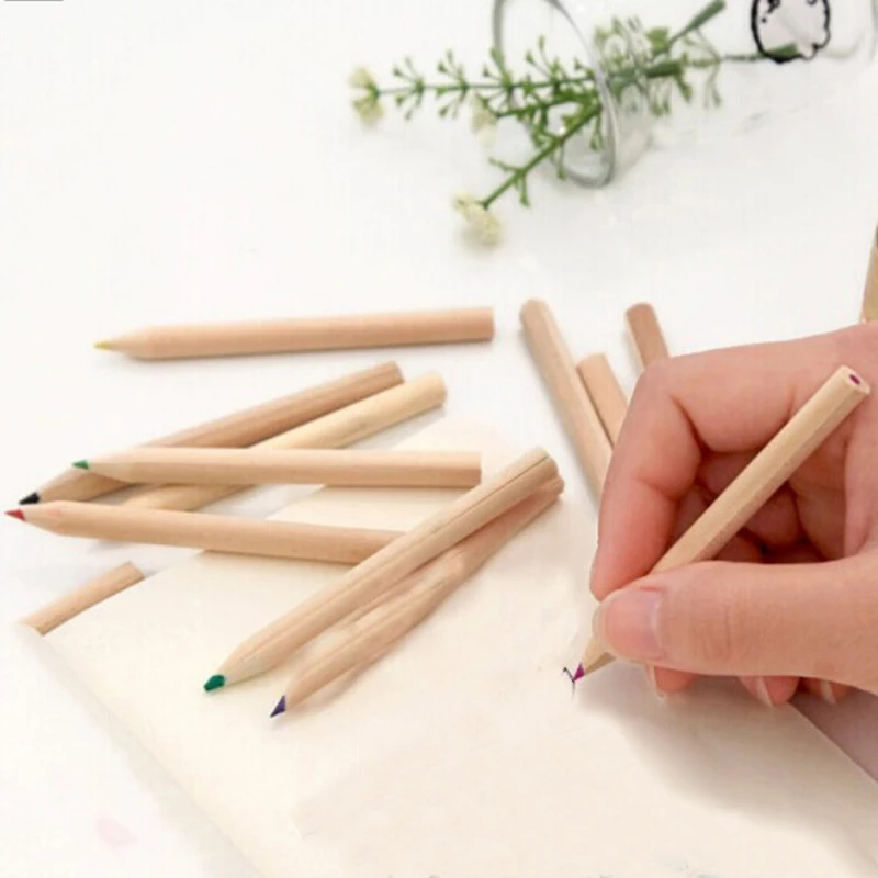 

12 Pcs/Pack Lovely Mini Colored Pencil Wooden Painting Colored Pencils with sharpener School Stationery Supplies 12 Colors