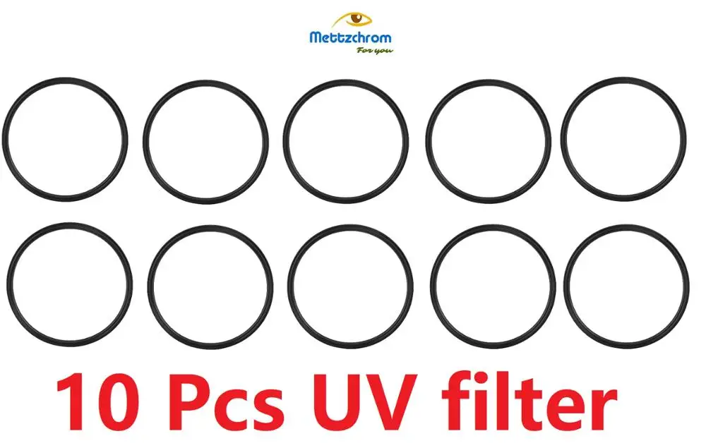 Цифровой УФ фильтр Mettzchrom 10 шт./лот UV 37 40 5 43 46 49 52 55 58 62 67 72 77 82 мм для canon nikon