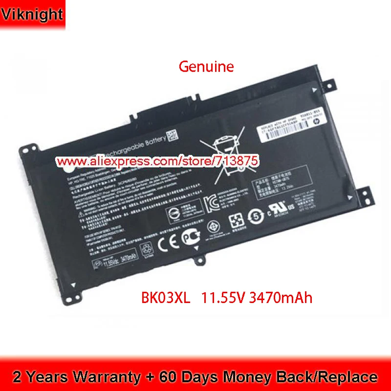 Genuine 11.55V 3470mAh BK03XL 916366-541 916811-855 Battery for Hp Pavilion X360 X360-14-BA101NG HSTNN-UB7G TPN-W125