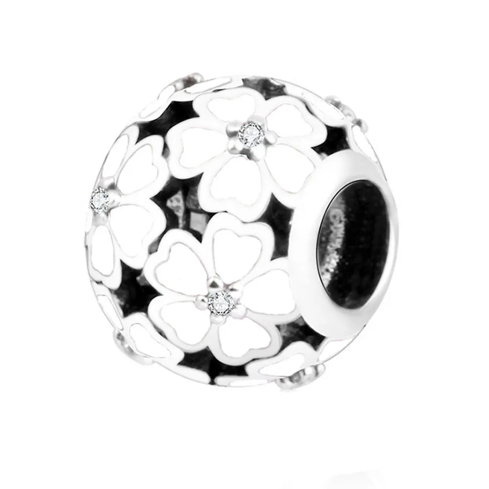 Цена оптовой продажи Аутентичные 925 пробы серебряные браслеты с подвесками белый