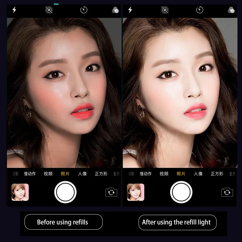 Портативный светодиодный кольцевой светильник лампа с USB зарядкой для селфи