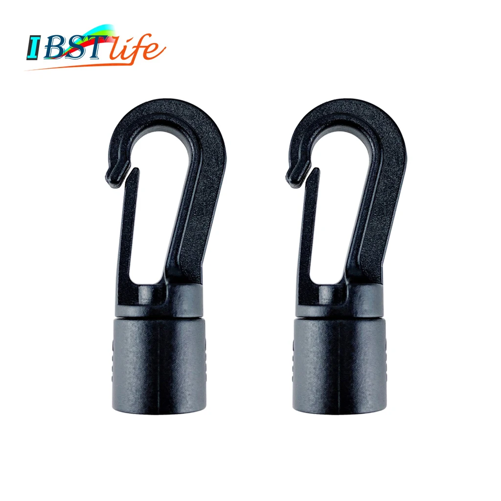 

2X Kayak Plastic Buckle Bungee Shock Tie Cord Hook Quick Connect Rope Terminal hanging Ends Lock Clip Clothesline Elastic Cord