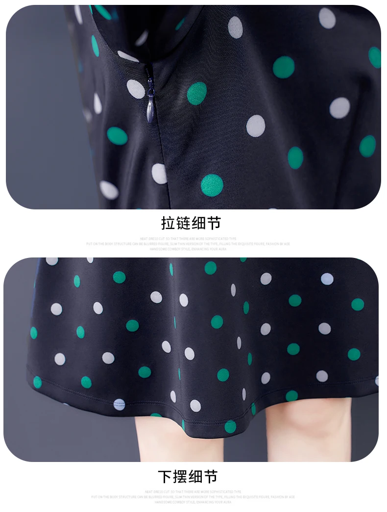 

2021 Spring and Autumn New Fashion and Comfortable Party Travel Office Round Neck Dress Long Sleeve Printing Woman Dress