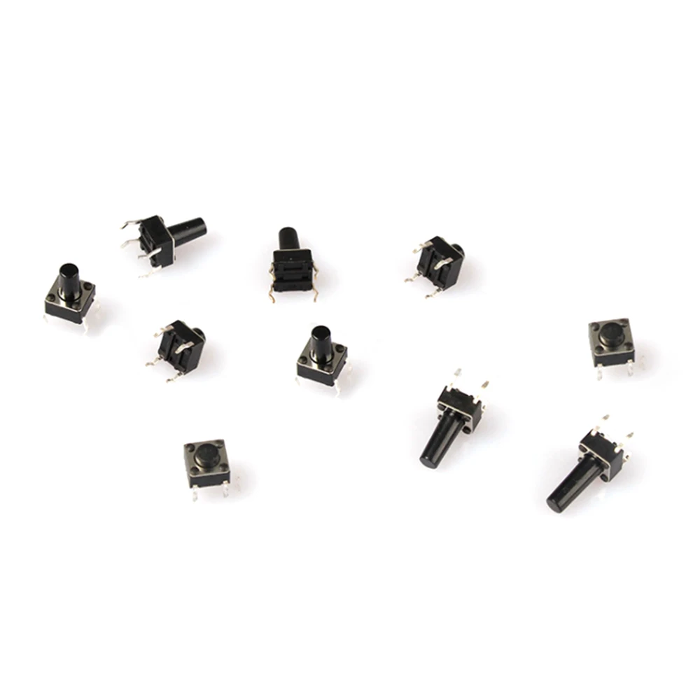 

100Pcs 10 Models 6*6mm Light Micro Touch Switch Sets Push Button Switch Kit