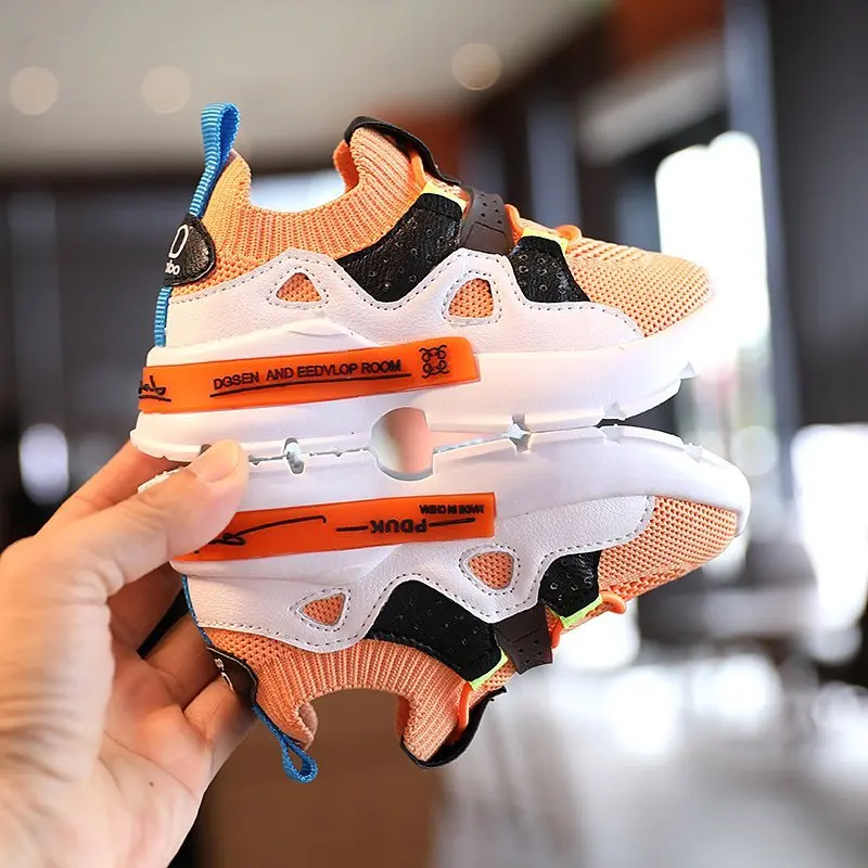 Кроссовки детские из ПУ кожи модная разноцветная обувь в стиле пэчворк