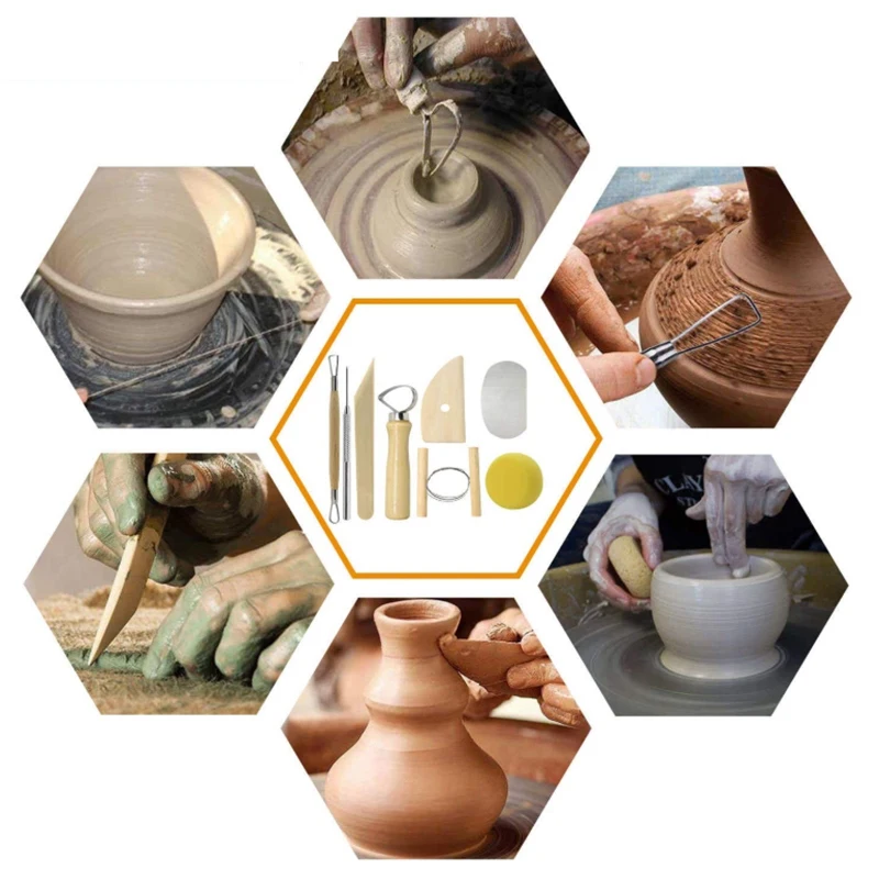 57 шт. Керамика набор инструментов для глины с Пластик чехол моделирование инструменты лепки Наборы