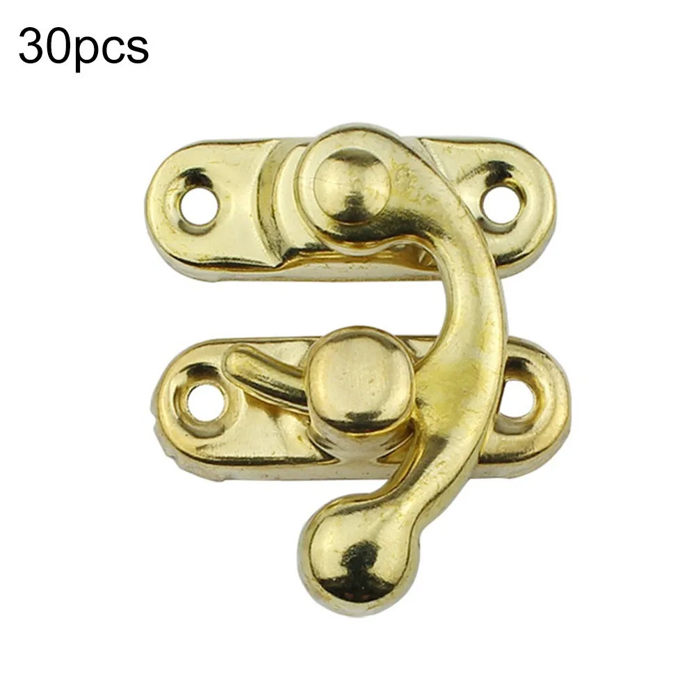 

30pcs Antique Bronze Iron Padlock Hasp Hook Lock For Mini Jewelry Wooden Box With Screws Furniture Hardware 32x27mm