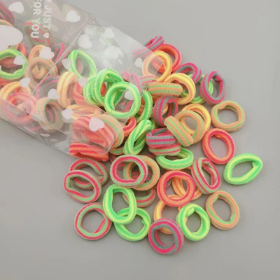 Colorful Stripe 100 шт./упак. карамельных цветов 3 см нейлоновые волосы полосатые дети резинки для девочек эластичные повязки на голову Детские аксессуары для волос резинка для волос - Цвет: Colorful Stripe