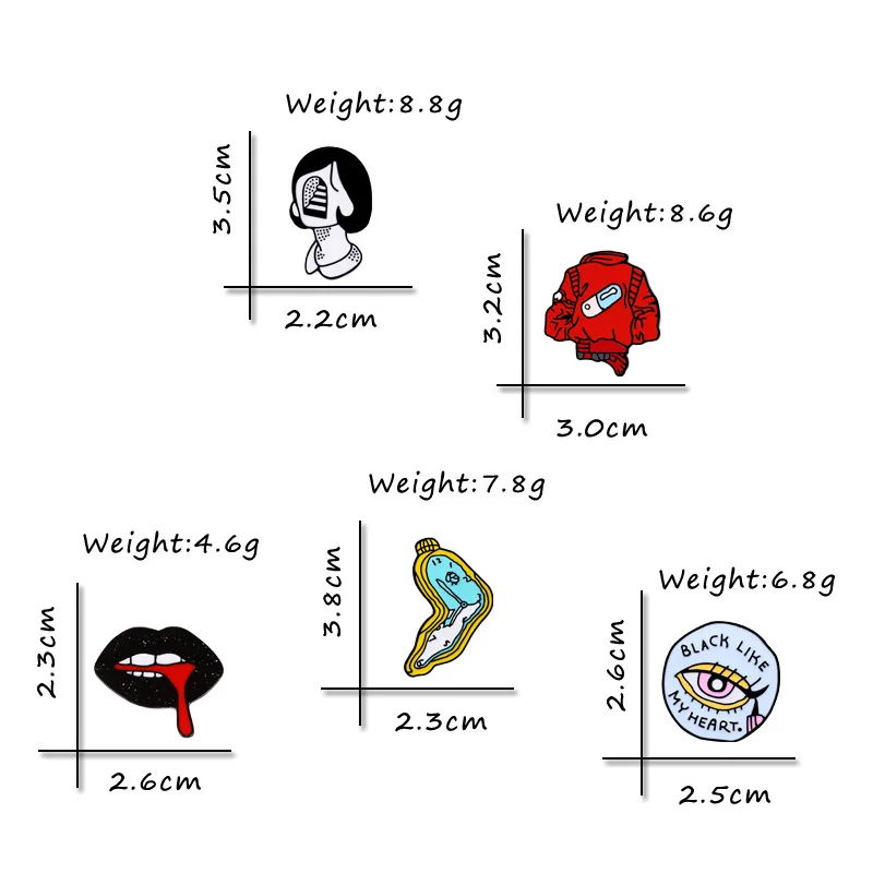 Женская Брошь с эмалью Винтажная брошь в стиле панк язычками и губами|Броши| |