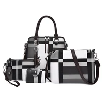 luxury handbags plaid women bags designer 2019 tassel purses handbags set 4 pieces bags composite clutch female bolsa feminina