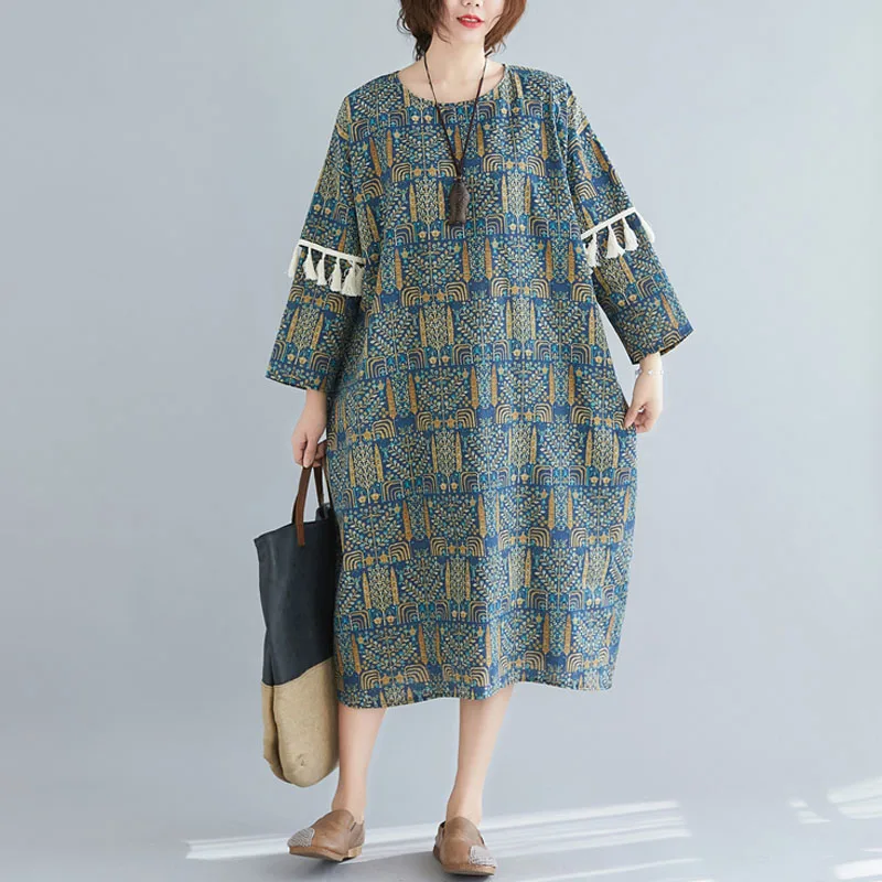 Женское платье с кисточками размера плюс весна 2020 модные платья художественным