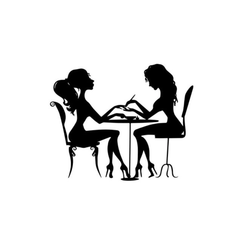 Настенные виниловые наклейки для девочек и женщин маникюрного магазина дивана |