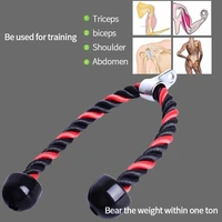heavy duty tricep rope abdominal crunches cable pull down laterals biceps muscle training fitness body building gym pull rope