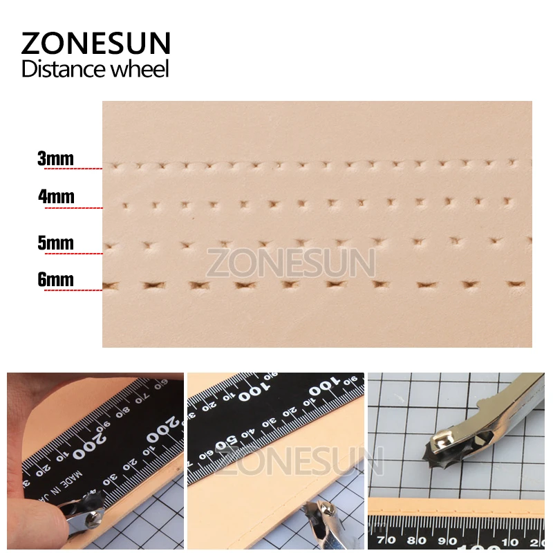 ZONESUN 3 мм 4 5 6 колесо для вышивки кожевенного ремесла из ткани и кожи сделай сам