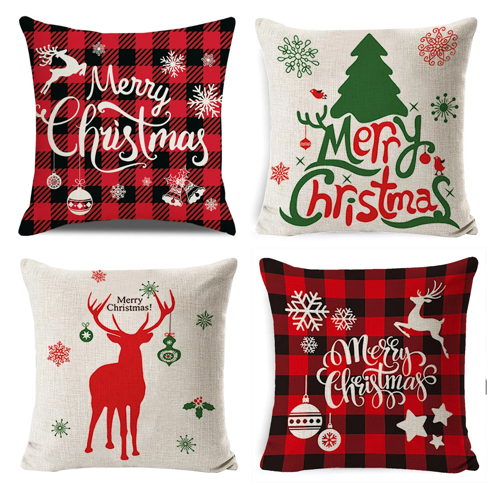 

Рождественские украшения для дивана и детской кроватки, Рождественская наволочка, Счастливого Рождества, 4 шт.