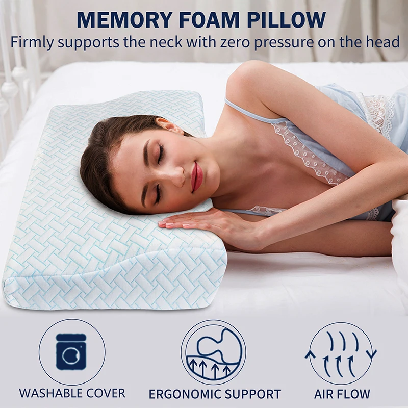 

Подушка для шеи, подушки для постельного белья из пены с эффектом памяти, Белая Подушка для поддержки шеи, текстиль для домашнего декора, бес...