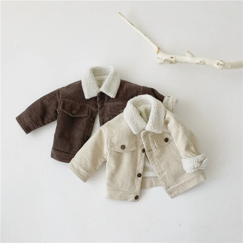 

Baby Boy Coat Children's Jacket 2021 Autumn Winter Korean Style Infant Toddler Fleece Lamb Wool Coat Baby Corduroy Jacket