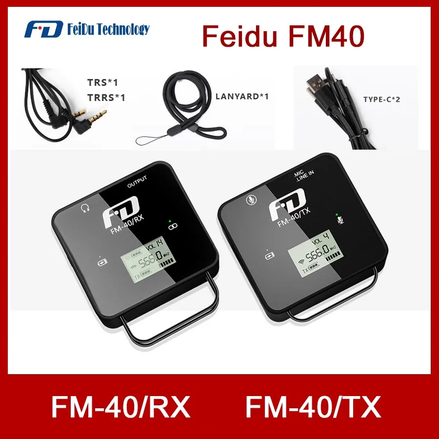 Портативный заряжаемый петличный микрофон Feidu FM40 для DSLR камеры телефона TX