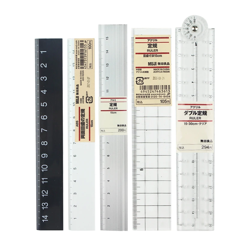 1 шт. MUJI 15 см ПРОСТАЯ ПРОЗРАЧНАЯ линейка пластиковая акриловая линейка, обучение писчая, для рисования канцелярские принадлежности для студентов