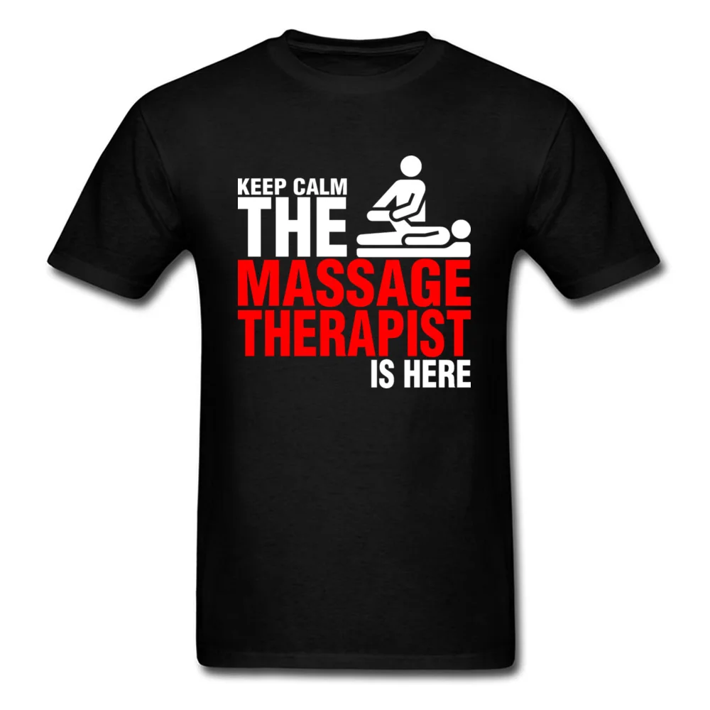 Лучшая забавная футболка с надписью Keep Calm массаж терапевт мужские черные топы