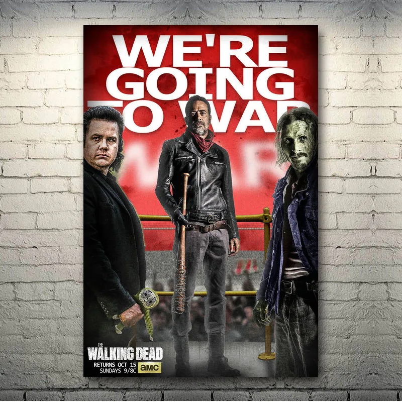 С изображениями из сериала Ходячие мертвецы ТВ серии Рик Negan Арт Шелковый Холст
