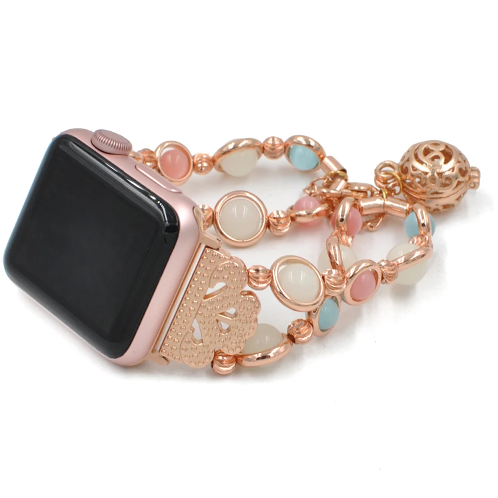 Светящийся камень ремешок для часов Apple watch series SE 6 5 4 44 мм 40 Женский браслет iWatch 3 2 1