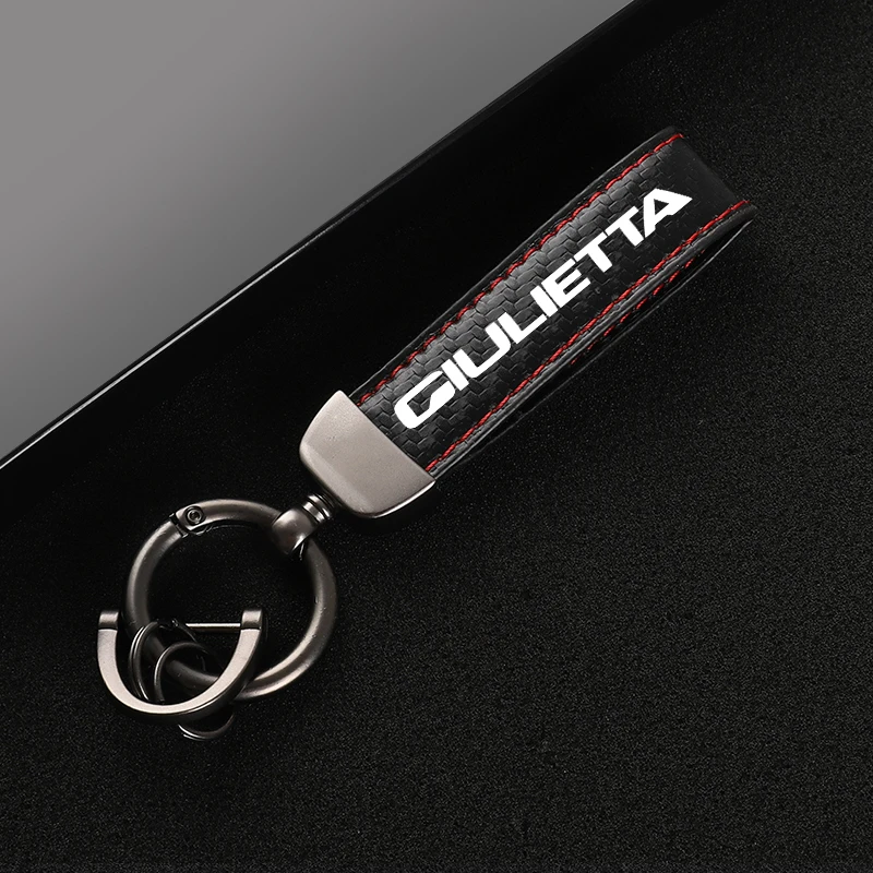 For Alfa Romeo Giulia Giulietta 159 156 MITO Stelvio Sportiva 147 Leather Car KeyChain 360 Degree Rotating Horseshoe Key Rings | Автомобили