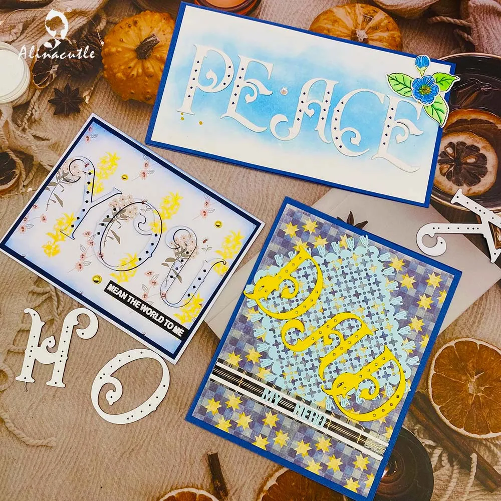 Металлические Вырубные штампы 26 шт. 5 см алфавит точечные буквы скрапбукинг