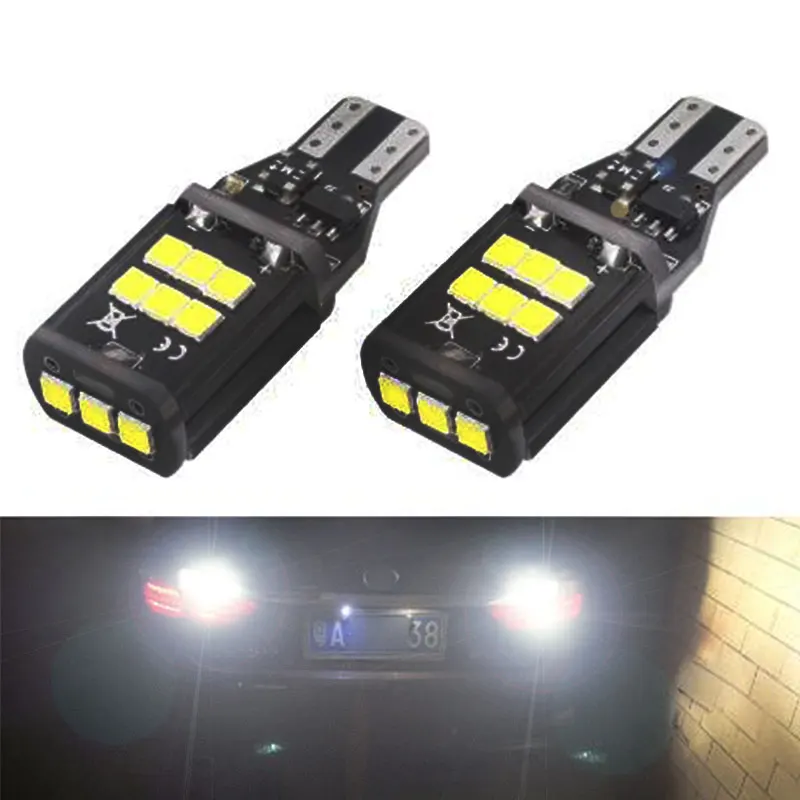 

2pcs T15 921 W16W WY16W Super Bright 1800Lm LED Car Tail Bulbs Additional Brake Lights Auto Backup Reverse Lamp Turn Signals