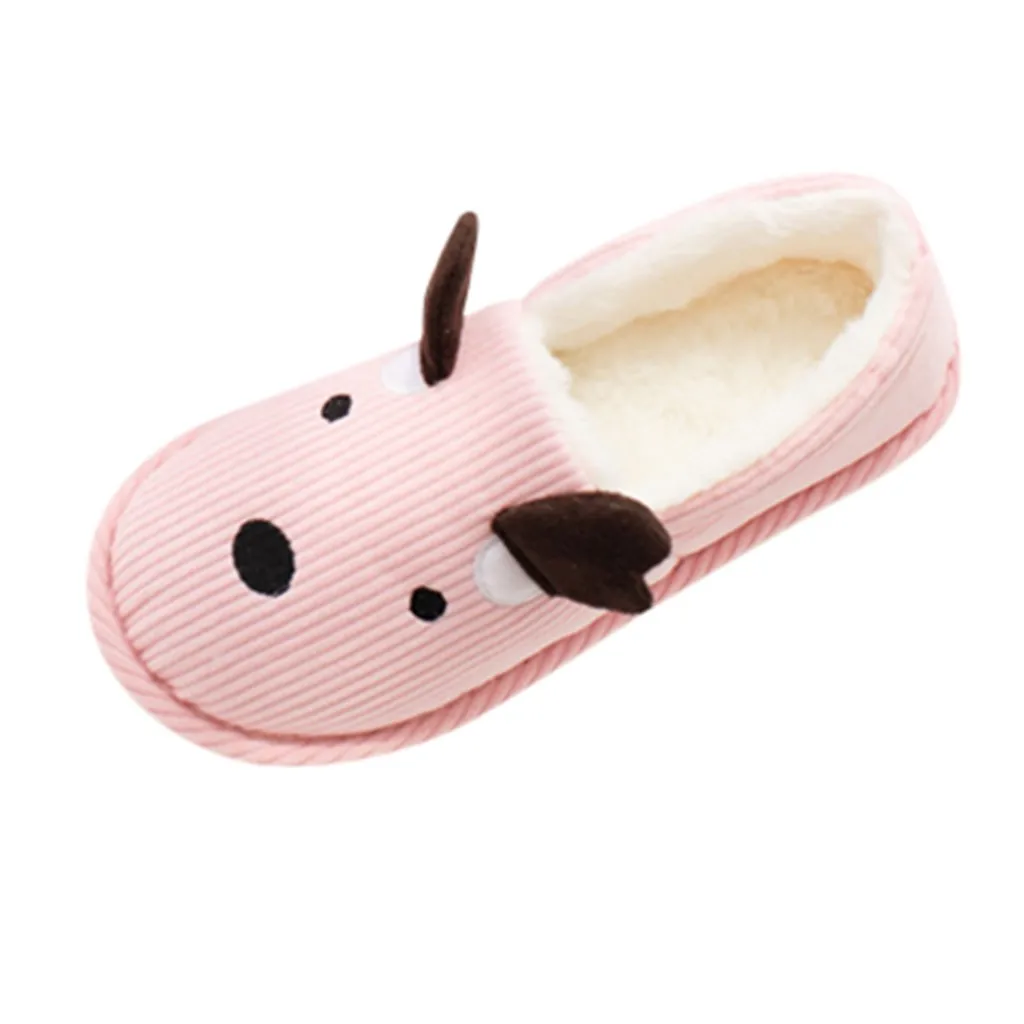 Pink women shoes Warm Winter Slippers Indoor Home slippers Mute Cute shoes woman Soft Plush Ball Women Interior warm pantoufle femme - Color: Pink