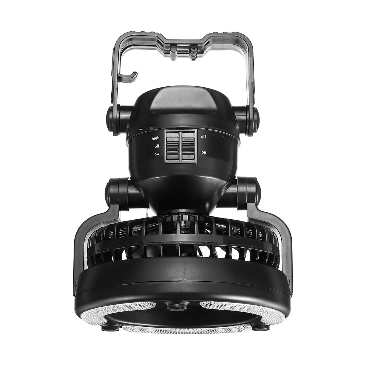 

Portable LED Tent Lamp Lantern with Ceiling Fan 2-In-1 18 LED Super Bright Rechargeable Camping Light Outdoor Hanging Tent Light