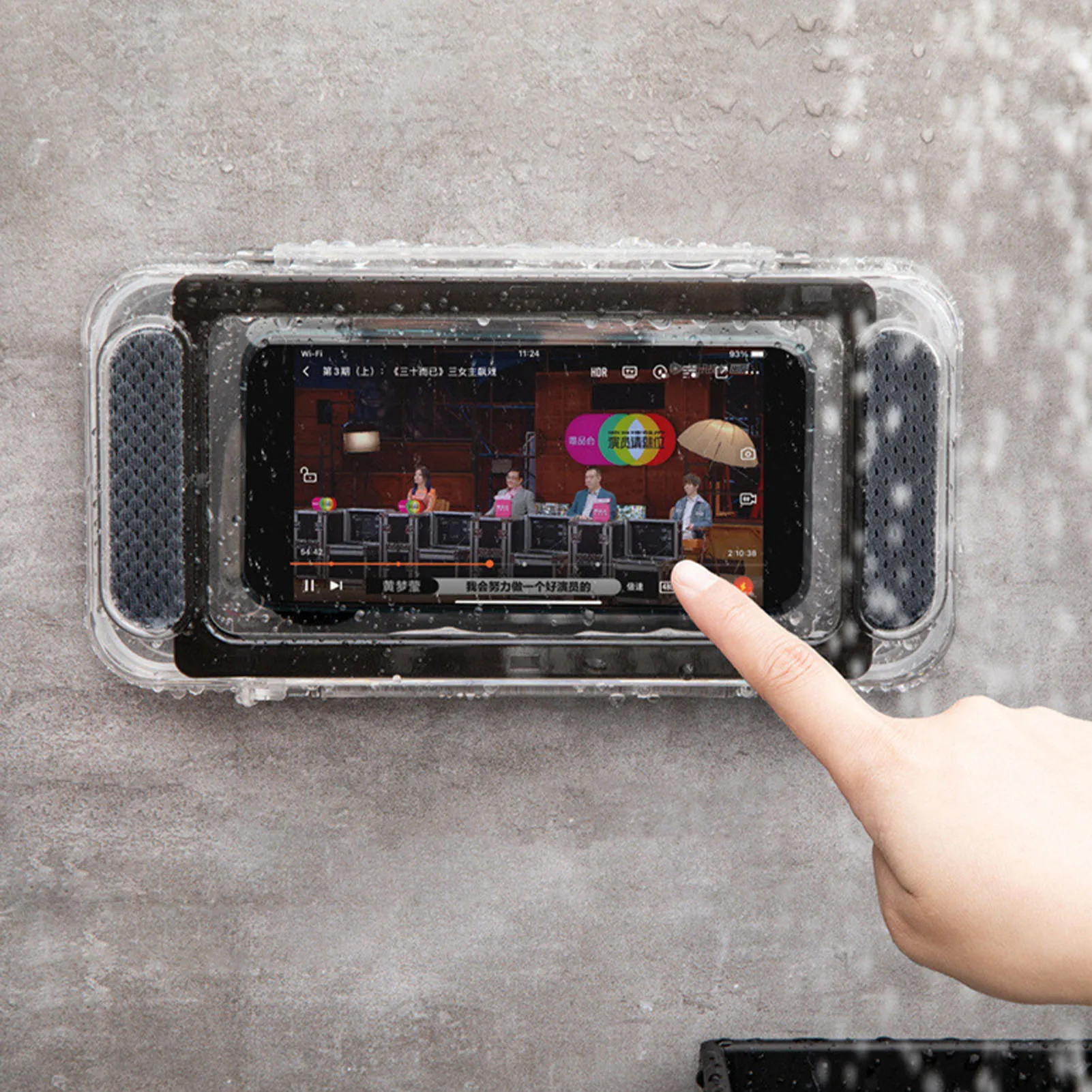 

Ванная комната душевой держатель телефона настенный Водонепроницаемый мобильный телефон коробка самоклеющийся держатель сенсорный Экран...