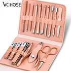 Набор кусачков для ногтей, набор из 4-16 шт.компл., кусачки для ногтей из нержавеющей стали, в складном чехле, наборы ножниц для маникюра, инструменты для макияжа