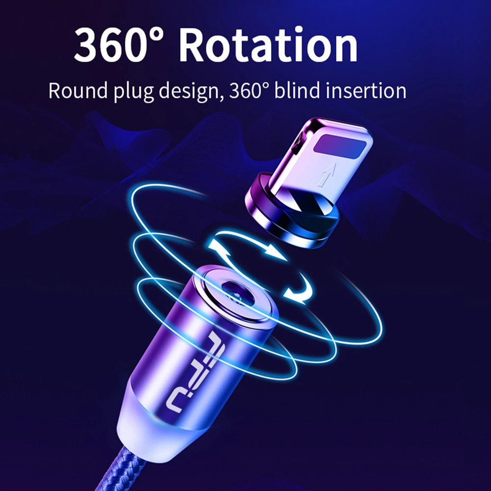 FPU Магнитный Micro usb type-C кабель для быстрой зарядки iPhone, samsung, Xiaomi, Магнитный зарядный шнур для мобильного телефона Android 3 м