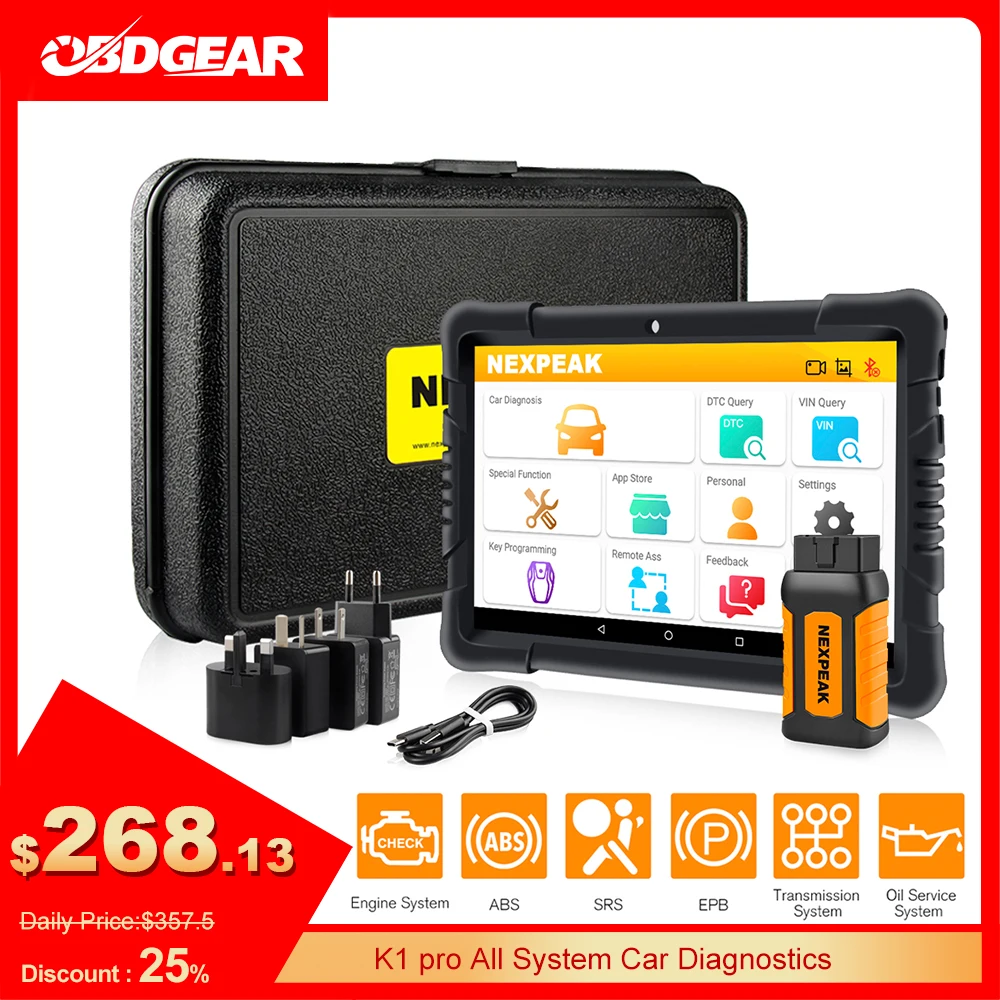 Автомобильный диагностический сканер Nexpeak k1 PRO Obd2 прибор для полной диагностики
