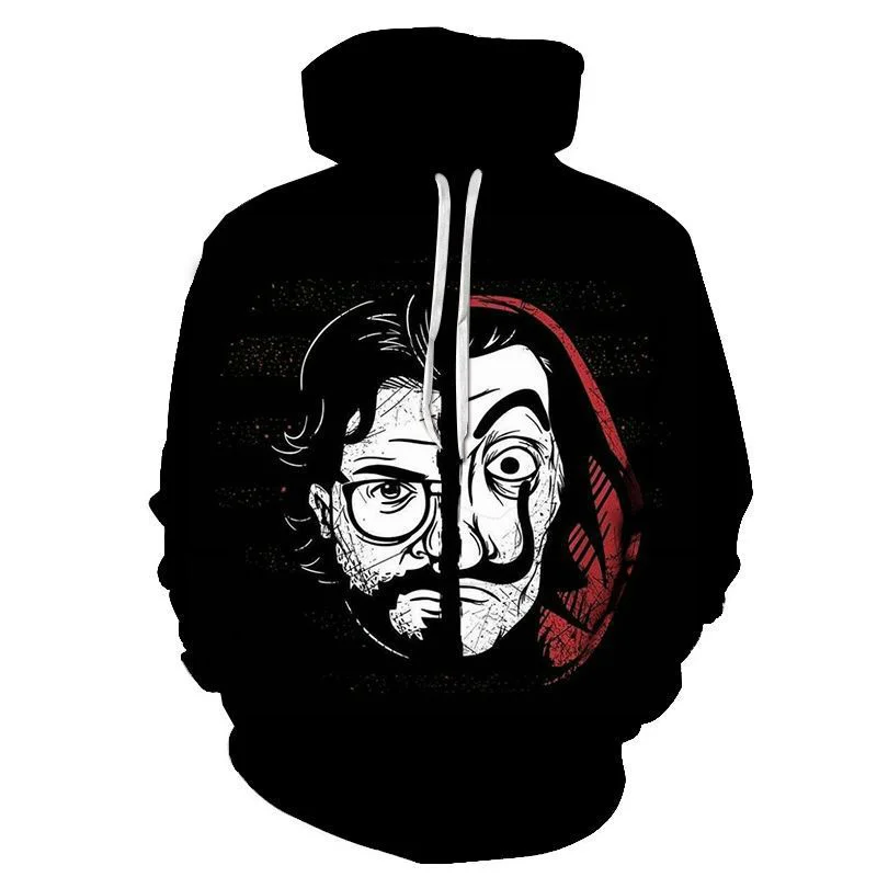 

Толстовки La casa de papel для мужчин и женщин, повседневные пуловеры оверсайз в стиле Харадзюку, в стиле хип-хоп, осень