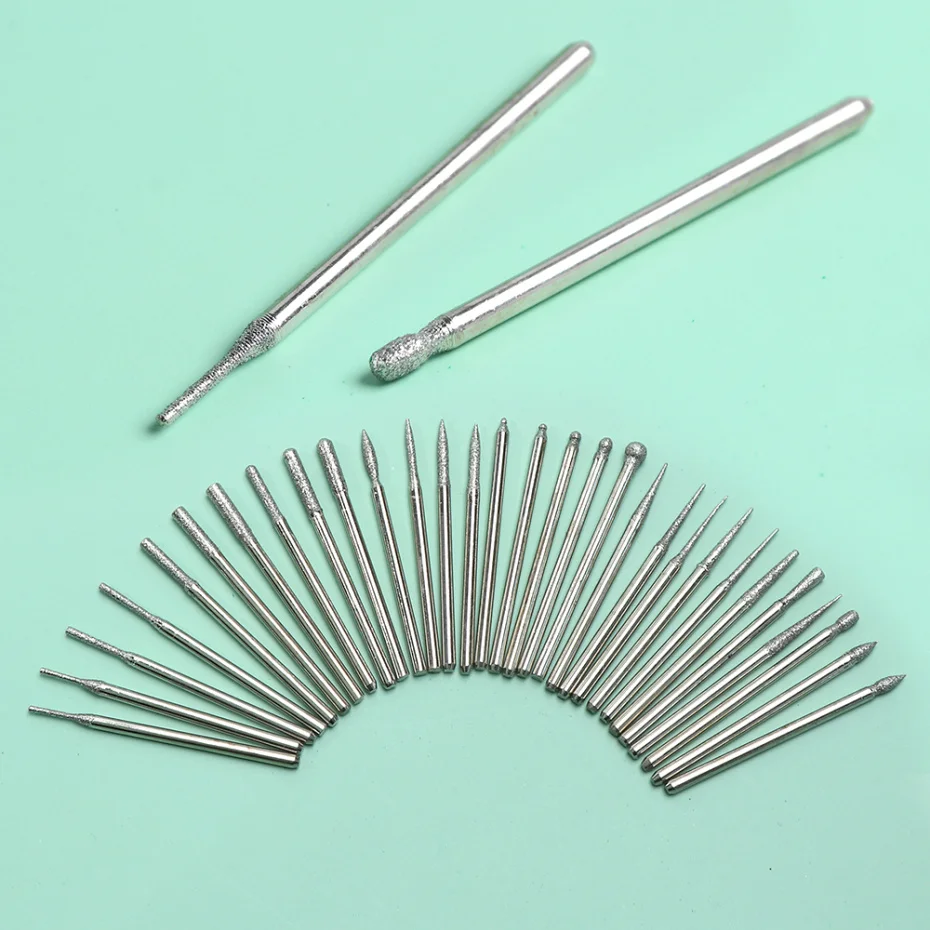 12/30 шт алмазные Кварцевые фрезерные сверла для ногтей набор электрических