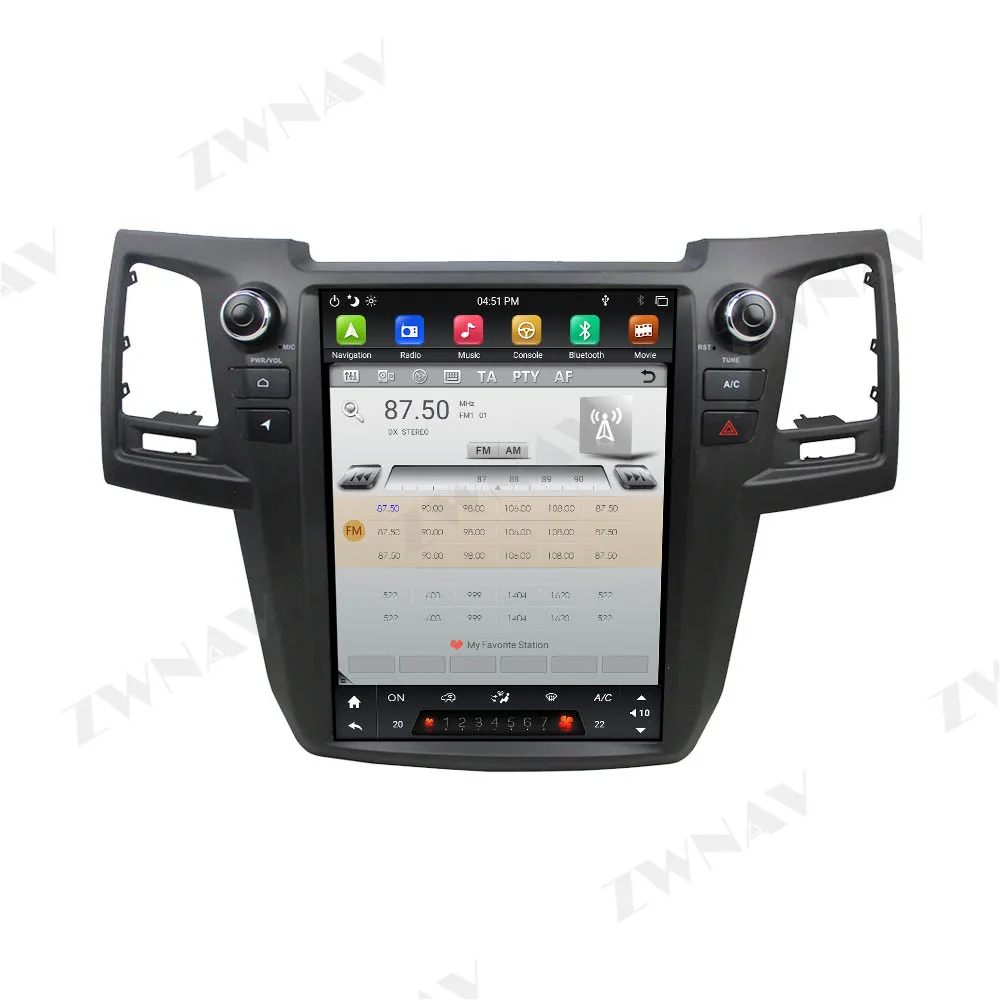 

Tesla screen Android 9.0 Car Multimedia Player For TOYOTA FORTURNER 2015 car BT GPS Navigation Auto audio radio stereo head unit