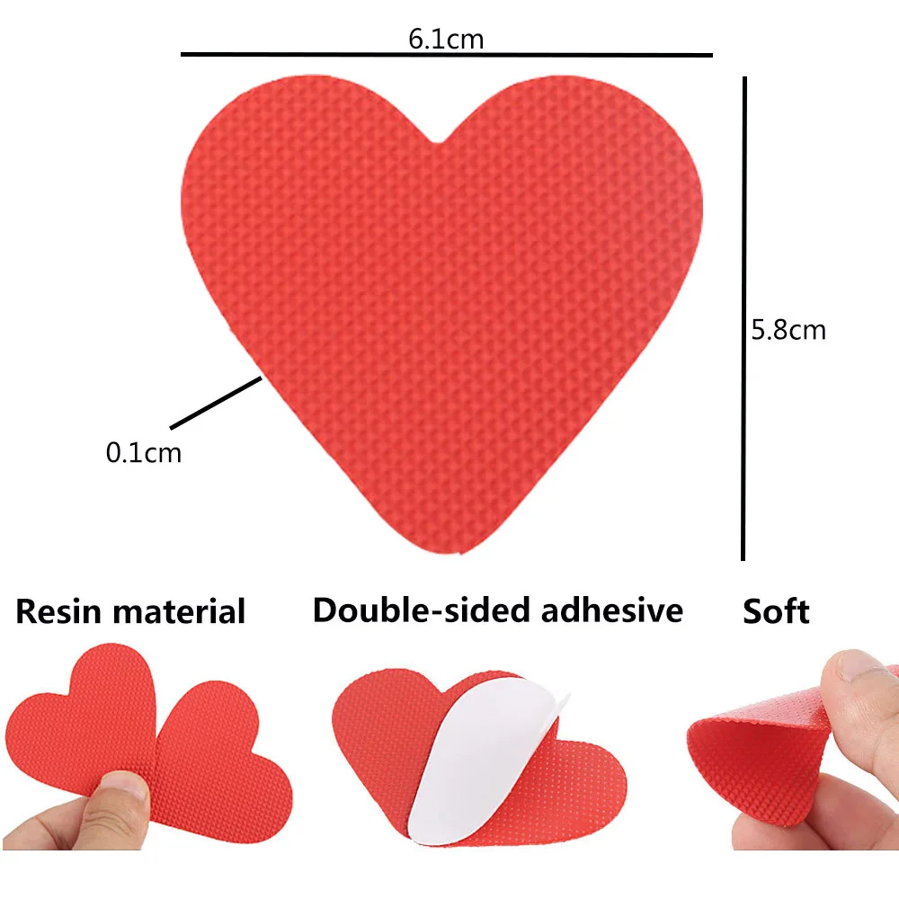 

2PCS/Pair Heart Shape Non Slip Sticker Durable Polyester Self-Adhesive Anti Slip Sole Shoe Protector Pads Insoles Cushion Hot