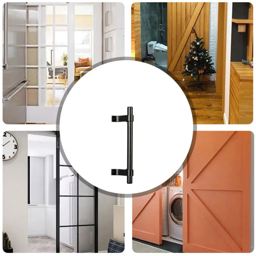 1 шт. углеродного Сталь двери сарая ручка черный Heavy Duty деревянные раздвижные