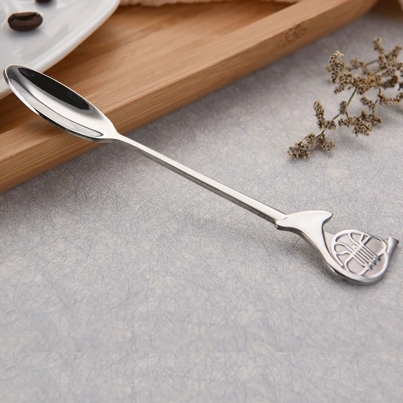 Творческий Кофе ложка 12 см музыкальная гитара Нержавеющая сталь посуды Кухня