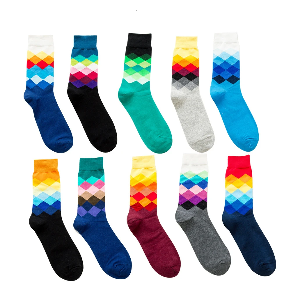 

1 Pair Colorful Combed Cotton Socks Shark Skull Pattern Long Tube Happy Men Socks Novelty Skateboard Crew Casual Crazy Socks