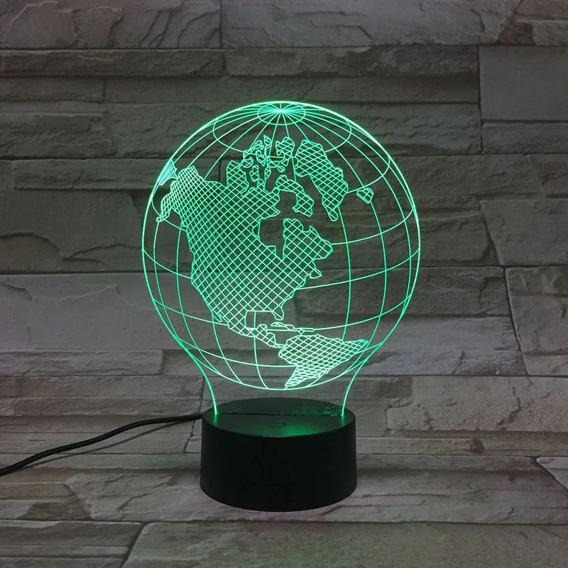 

3d-лампа «Земля», теллурион, Америка, атмосфера, изменение цвета, с пультом дистанционного управления, светодиодный ночсветильник, лампа для ...