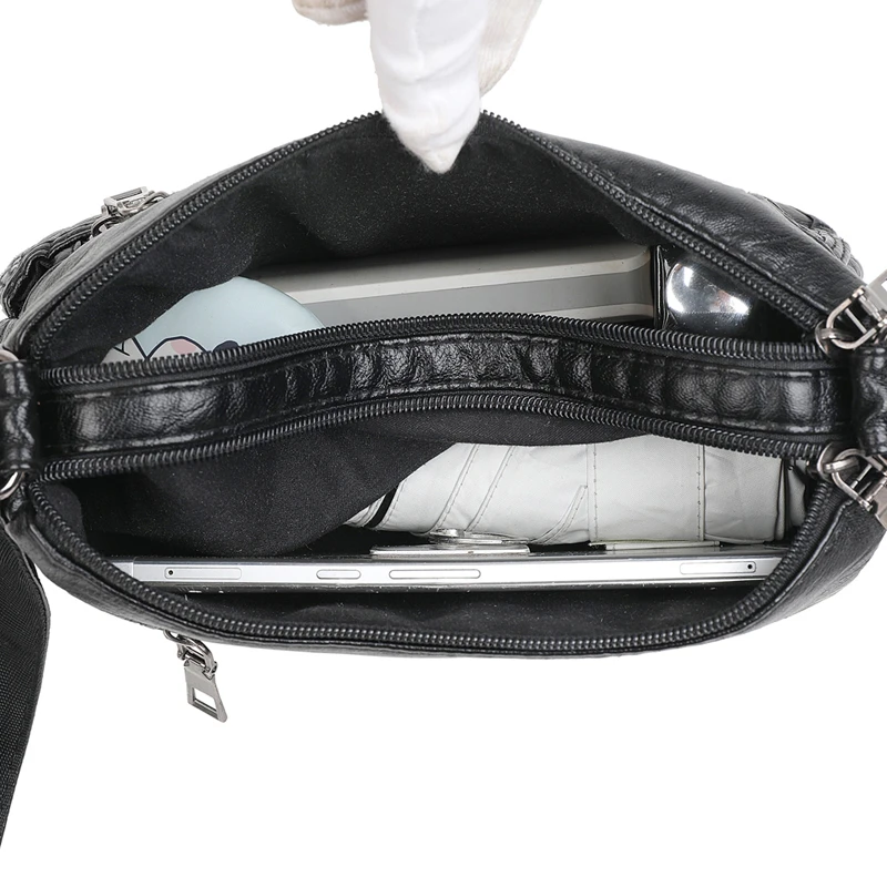 

New Style Casual Women's Shoulder Bag Sewing Thread Fashion Handbag Ladies PU Leather Messenger Bags 2021 Women